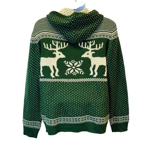V28 Reindeer Nordic Style Christmas Holiday Hoodie Sweater Size XXL - Picture 2 of 5
